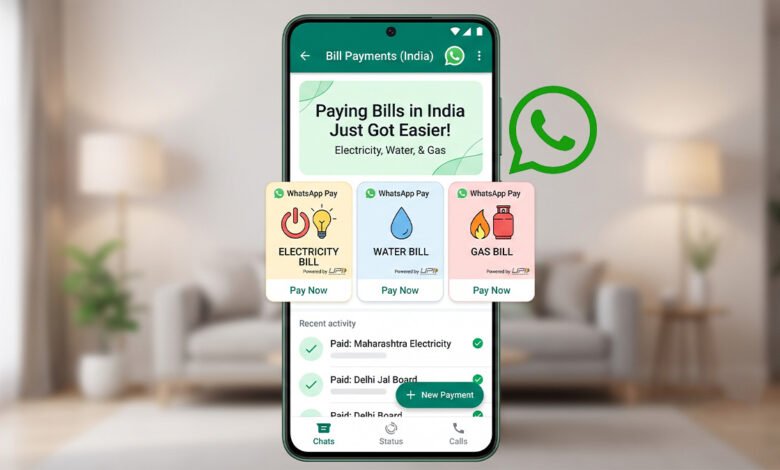 WhatsApp's new bill payments feature in India for paying electricity, water, and gas bills
